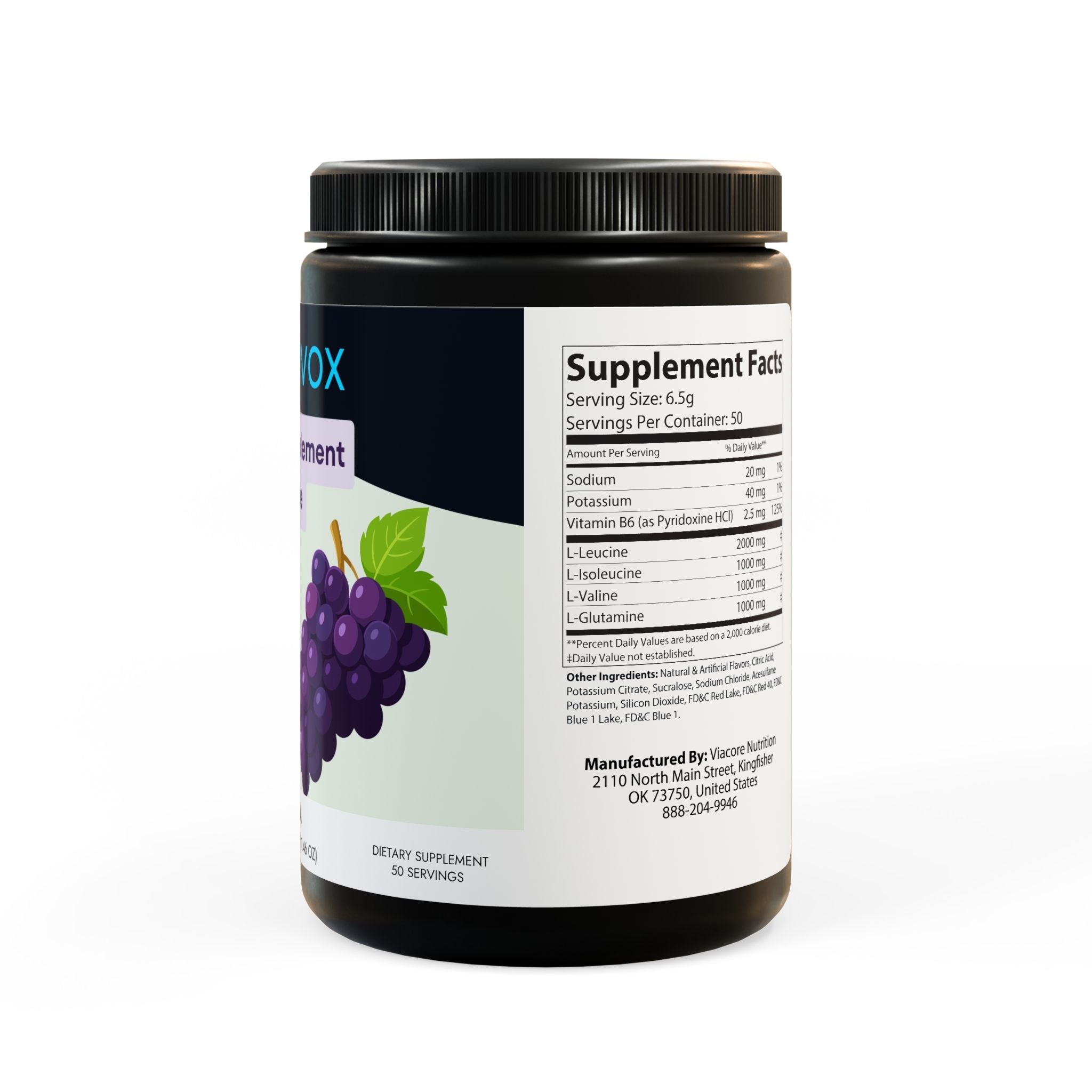 BCAA Supplement, Grape (325g, 11.46oz, 50 servings)