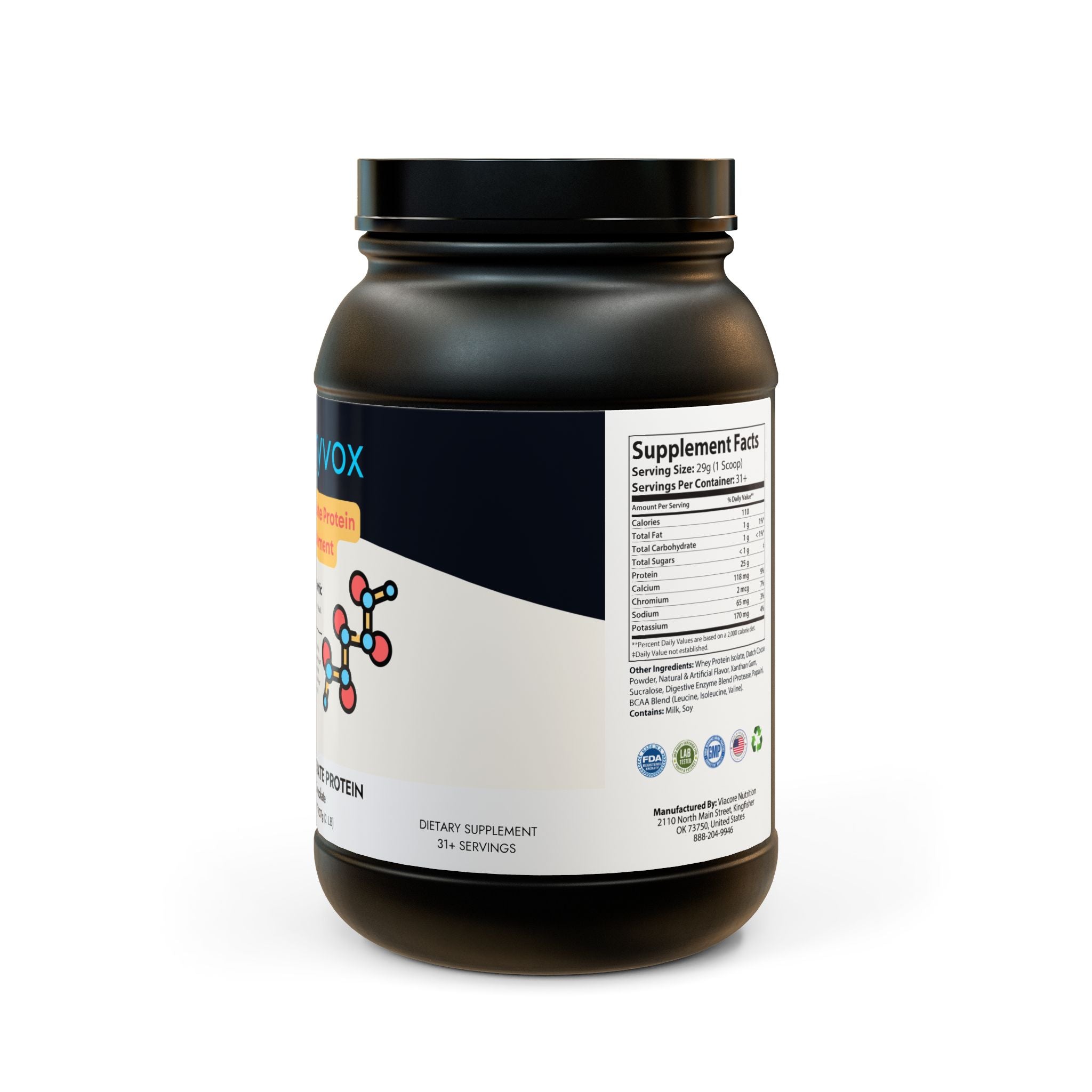 Whey Isolate Protein Supplement (907g, 2lb)