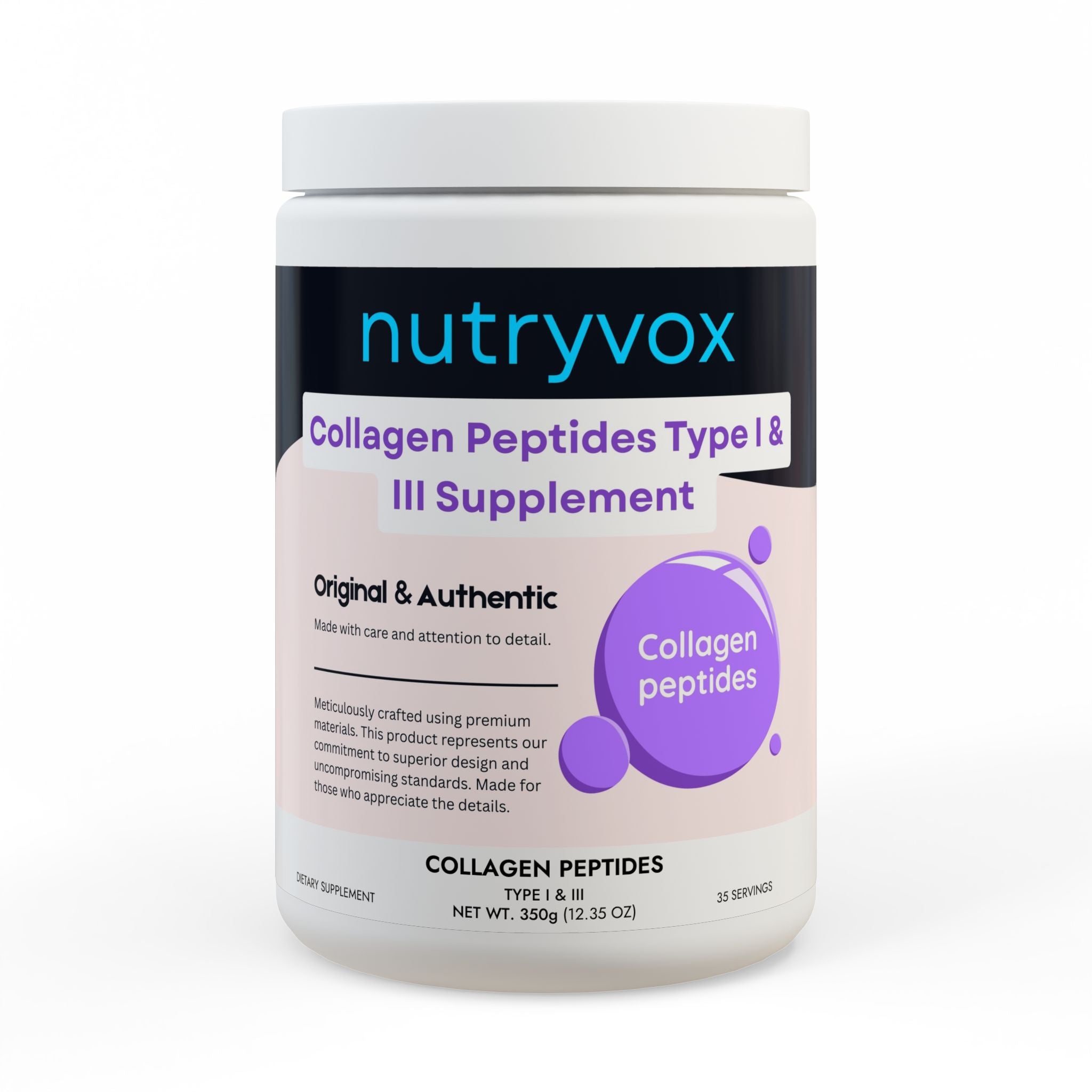 Collagen Peptides Type I & III Supplement (350g, 12.3oz)