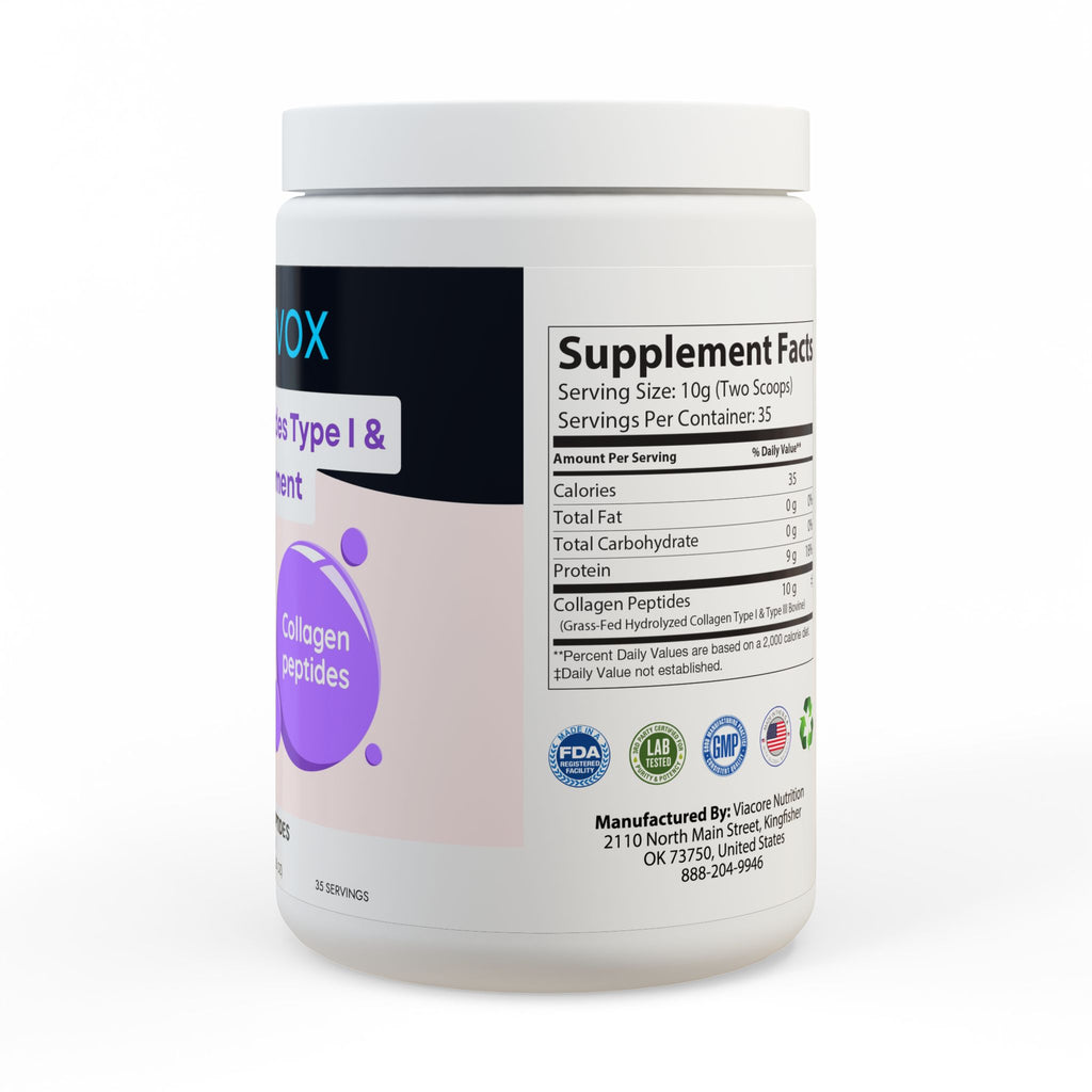 Collagen Peptides Type I & III Supplement (350g, 12.3oz)