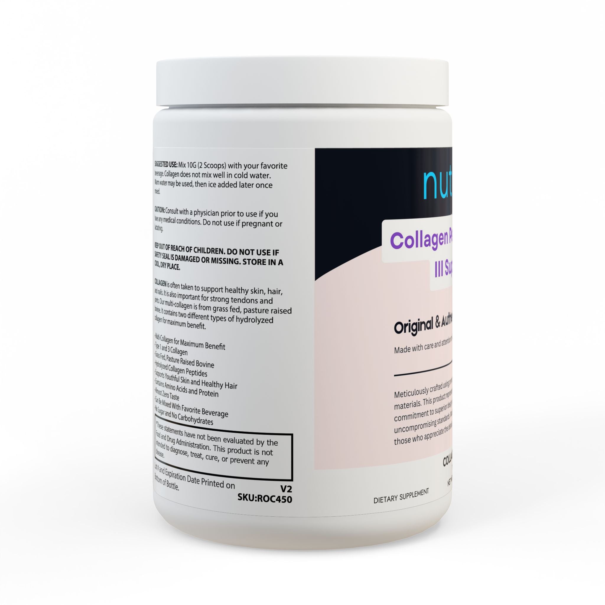 Collagen Peptides Type I & III Supplement (350g, 12.3oz)