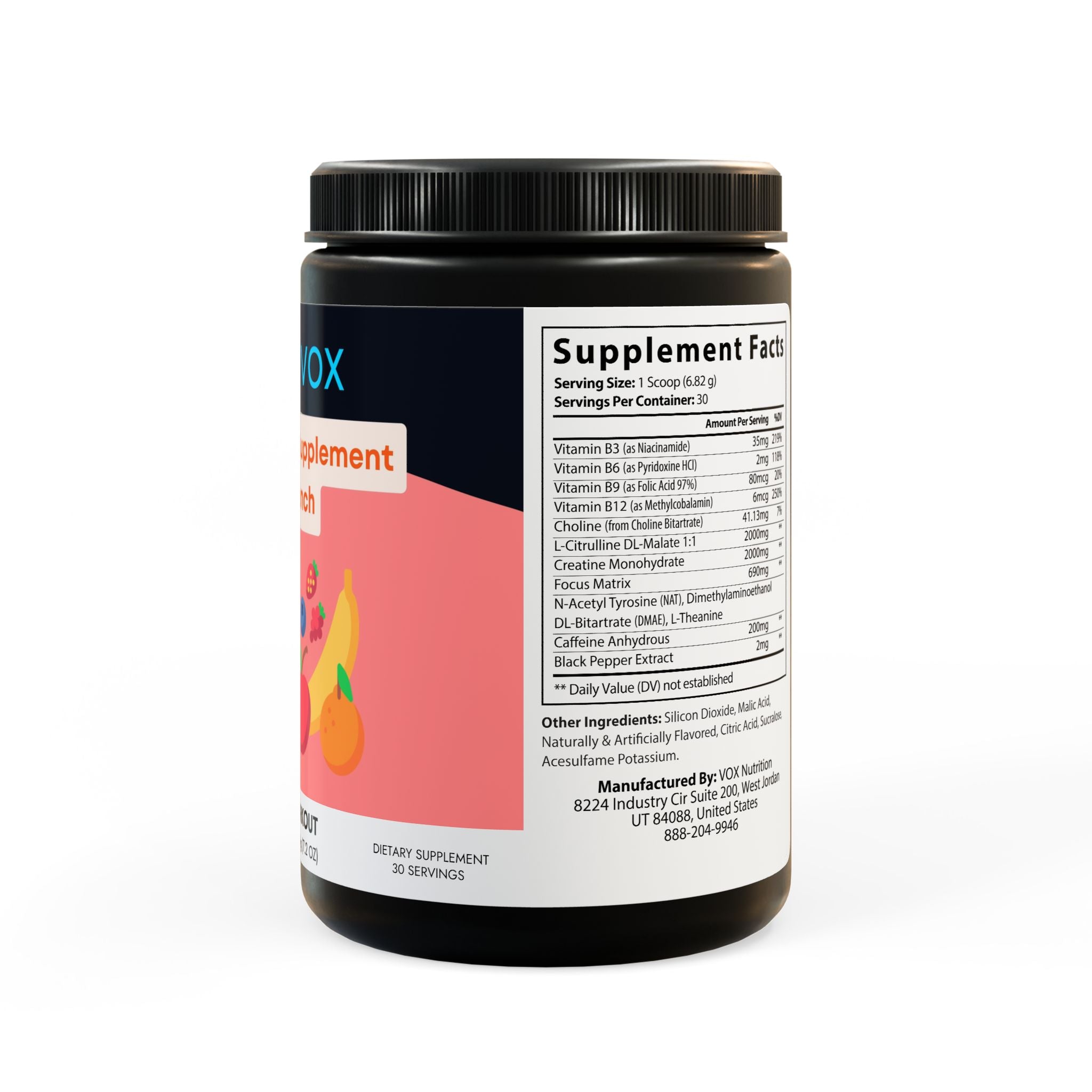 Pre-Workout Supplement, Fruit Punch (204g, 7.1oz)