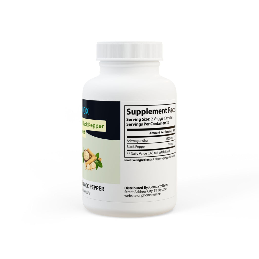 Ashwagandha and Black Pepper Supplement (60 capsules)